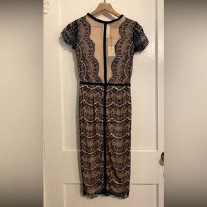 Missguided Satsuko Lace Panel Midi